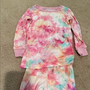 Little sleepies pink rainbow tie dye